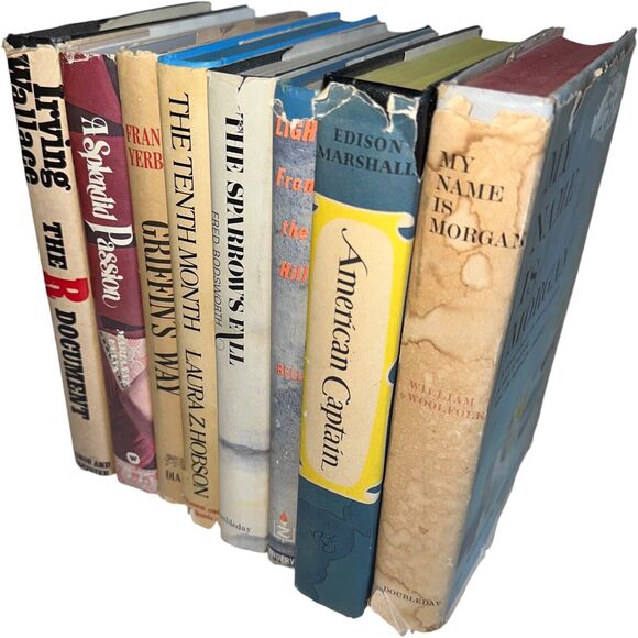 Antique Vintage Hardcover Ornate Books Shelf Home Decor Prop Set Staging 8 Lot - Picture 9 of 16